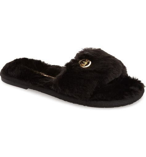 michael michael kors faux fur slides|Tula Faux Fur Slide .